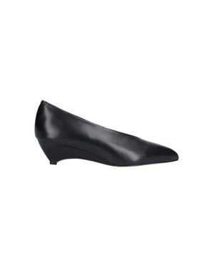 Jil Sander Arc Pointed Toe Leather Pumps - Black