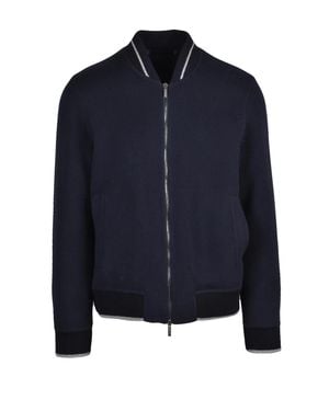Peserico Unlined Virgin Wool-Cashmere Zip Jacket - Blue