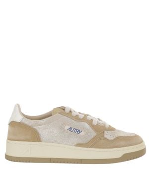 Autry Suede Insert Leather Sneakers - White