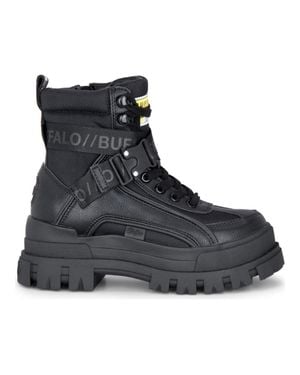 Buffalo Chunky Platform High Ankle Combat Boots - Black