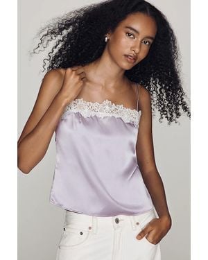 Mare Mare Square-Neck Lace Tank Top - Purple