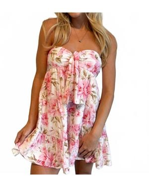 Sky To Moon Rosy Petals Mini Dress - Pink