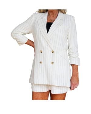 Bishop + Young Ticket To Paradise Stripe Riviera Blazer - White