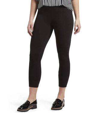 Hue Wide Waistband Blackout Cotton Capri Leggings