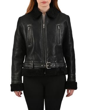 Frye Nappa Leather & Faux Shearling Jacket - Black