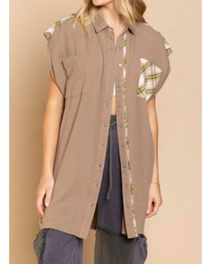 Pol Taupe Vest - Natural