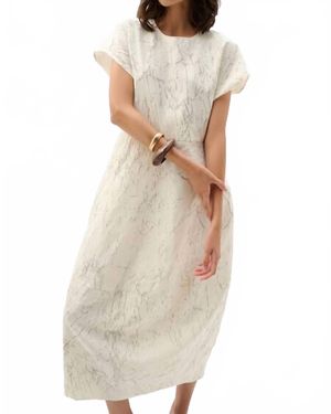 Joseph Ribkoff Abstract Midi A-Line Dress - Natural