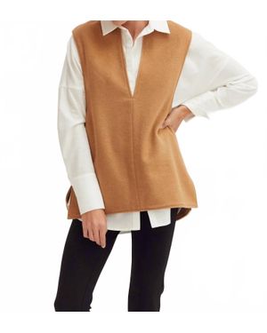 Crescent Tory Wool Blend Vest - Natural