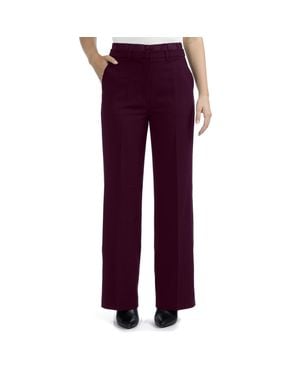 Ellen Tracy Straight Leg Pant With Satin Waistband - Purple