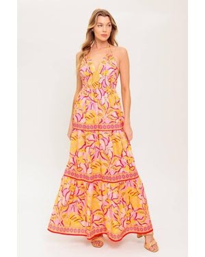 TRUEDAMES Go With Grace Woven Maxi Dress - Orange