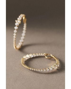 Nadri Leah Statement Hoop Earrings - Brown