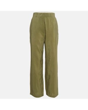 Max Mara Crepe Straight Leg Pants - Green