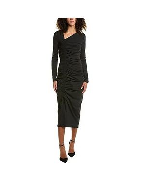 Rachel Parcell Slit Shirred Midi Dress - Black