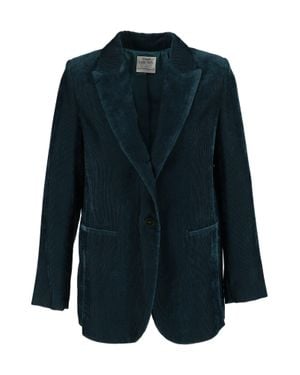 forte_forte Velvet Striped Blazer - Blue