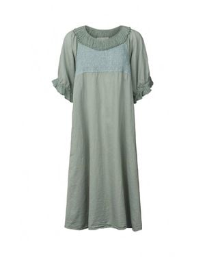 Rabens Saloner Dortia Cotton Angel Dress - Green