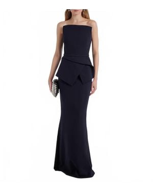 Safiyaa Carter Crêpe Bustier Gown - Blue