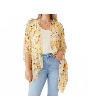 Karen Kane Paci Print Open Front Kimono Jacket - Blue