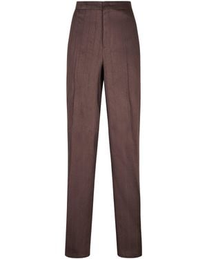 Tagliatore Tailored Pants With Vertical Pinstripes - Brown