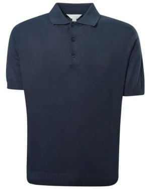 Malo Polo Short-Sleeve Ribbed Cotton Polo - Blue