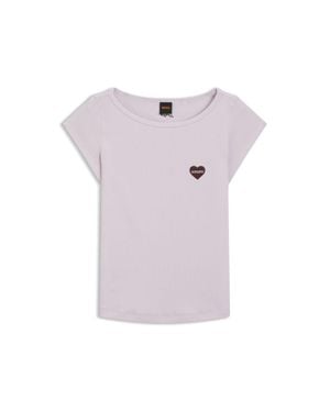 BOSS Stretch-Cotton Slim-Fit T-Shirt With Artwork - Purple