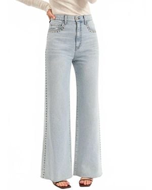 DAZE Far Out Highrise Wide Leg Jeans - Blue