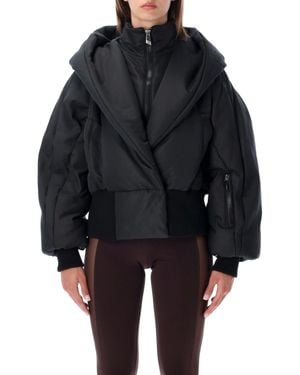 The Attico Layered Hooded Puffer Jacket - Black