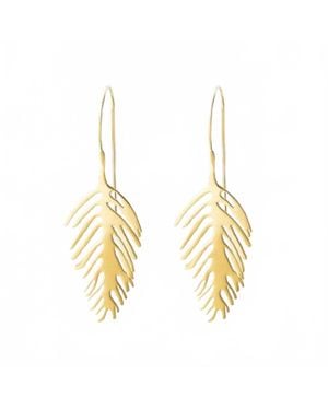 INK+ALLOY Flora Small Palm Leaf Earrings - Metallic