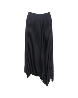 JOSEPH Ade Pleated Asymmetric Midi Skirt - Black