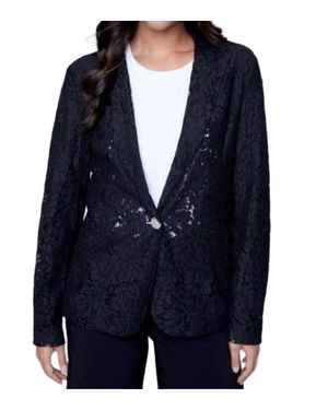 Carre Noir Lace Blazer - Blue