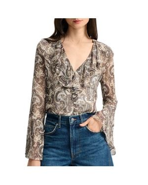 Veronica Beard Kyrie Silk Blouse - Gray