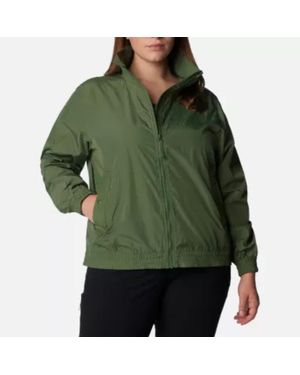Columbia Time Is Right Jacket Plus Full Zip Windbreaker Fts462 - Green