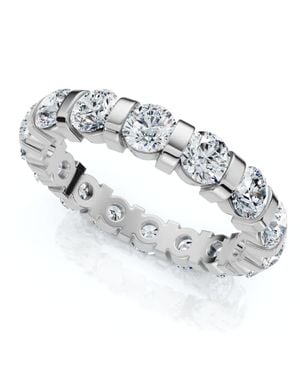 Pompeii3 2 1/3Ct Bar Set Diamond Lab Grown Eternity Ring 14K - Metallic