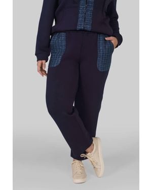 Joh Ferne French Tweed Scuba Pants - Blue