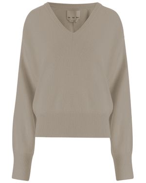 Sa Su Phi Sand Cashmere V-Neck Sweater - Natural