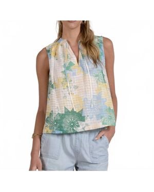 Elan Freida Printed Top - Green