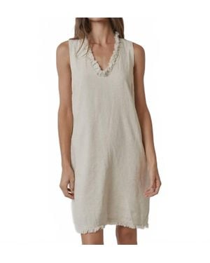 Lalavon Frayed V-Neck Sleeveless Mini Dress - Gray