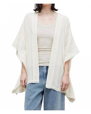GRADE & GATHER Sirina Striped Kimono - White