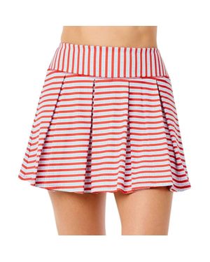 Addison Bay Smooth Sport Pleated Racquet Skort - Red
