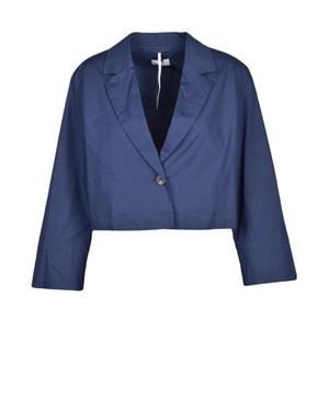 Marella Cotton Elastane Short Jacket - Blue