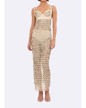 NonChalant Label Harley Crocheted Midi Dress - Natural