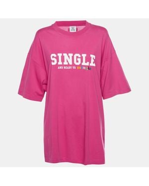 Vetements Graphic Print Jersey Oversized T-Shirt - Pink