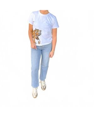 Sparkle City Tiger Wrap Around Tee - Blue