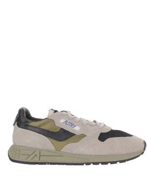Autry Leather Nylon Mesh Running Sneakers - Gray