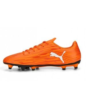 PUMA Rapido Iii Fg/Ag 106572-09 Soccer Cleats Lace Up Football Boots - Orange
