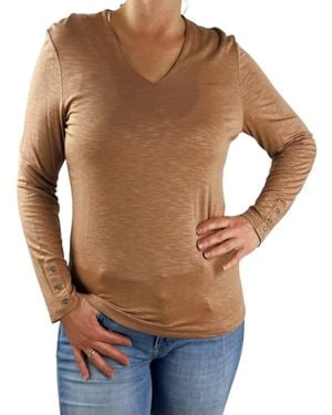 Marble Long Sleeve T-Shirt - Brown