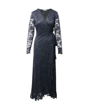 Ganni Flynn Ruffle Lace Wrap Dress - Blue