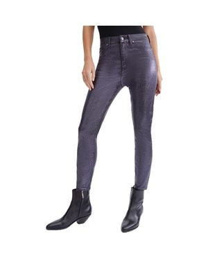 7 For All Mankind Coated Super Skinny Ankle Jeans - Blue