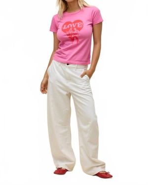 Daydreamer John Lennon Love Is Real Headliner Tee - Pink