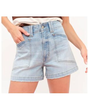 DAZE Valley Girl High Waist Shorts - Blue