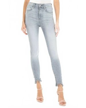 Fidelity High Waist Skinny Shredded Hem Jean - Blue